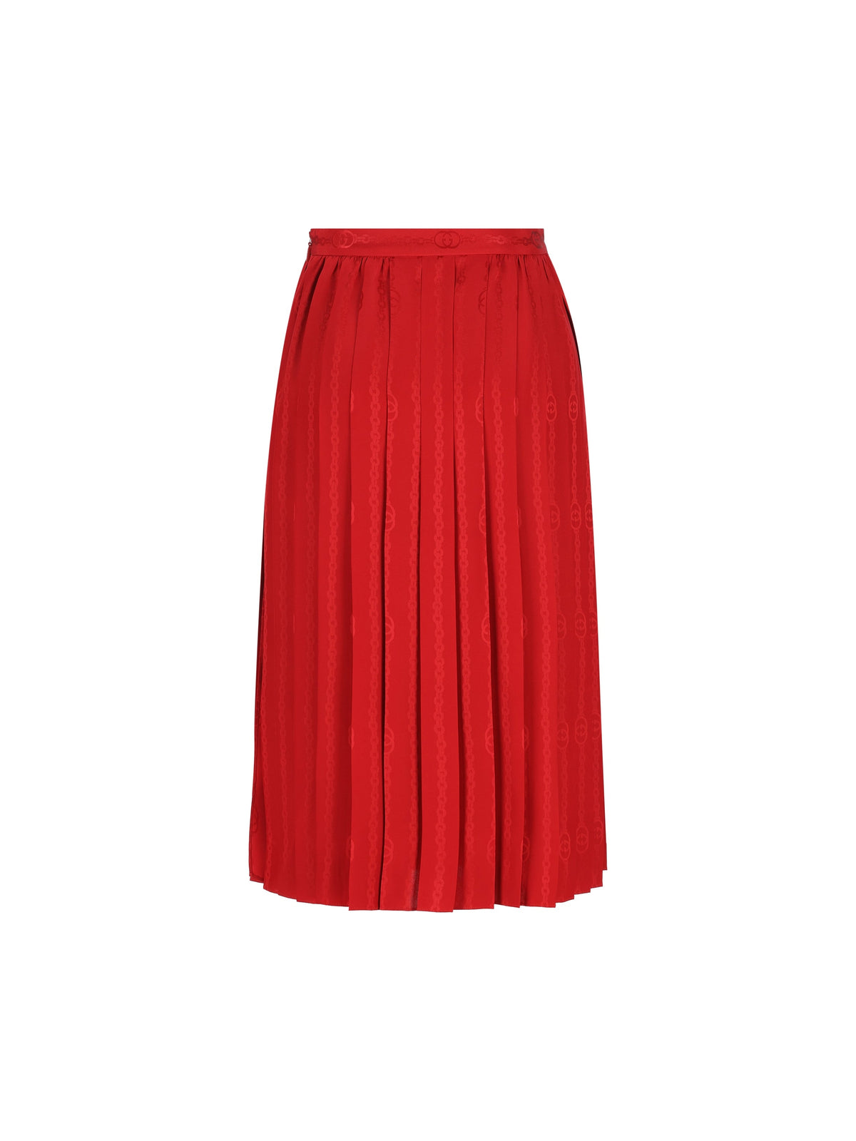 Gucci Women's Silk Jacquard Midi Skirt in Red - view 2
