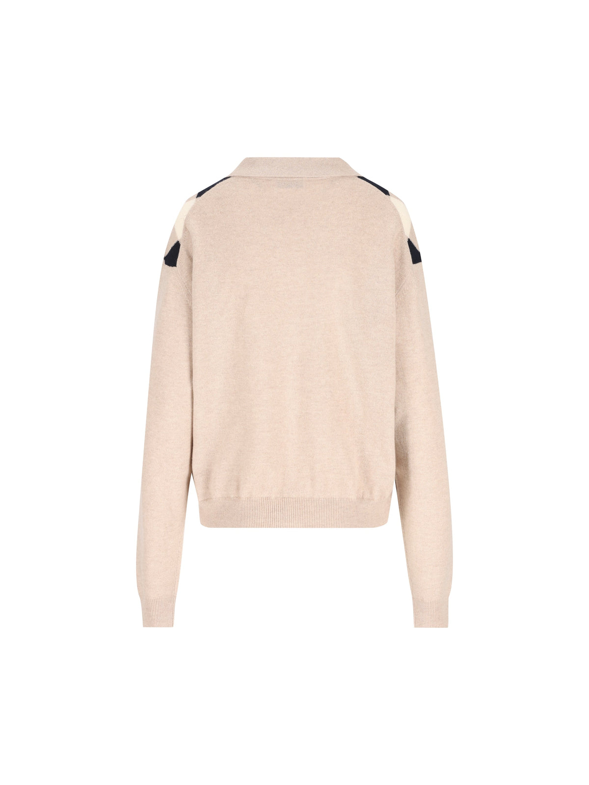 Miu Miu Women's Argyle Cashmere Half-Zip Polo in Beige - view 2