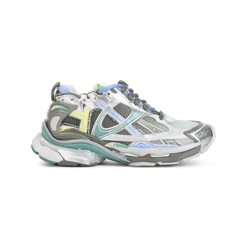 Balenciaga Men's Rubber Runner Gradient Sneakers in Blue