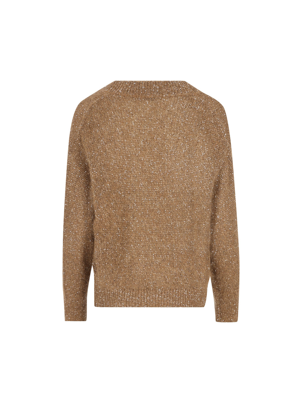 Brunello Cucinelli Women's Mohair V-Neck Jumper in Brown - view 2