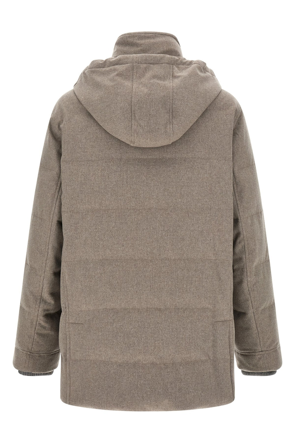 Brunello Cucinelli Men's Wool Flannel Parka in Beige - view 2