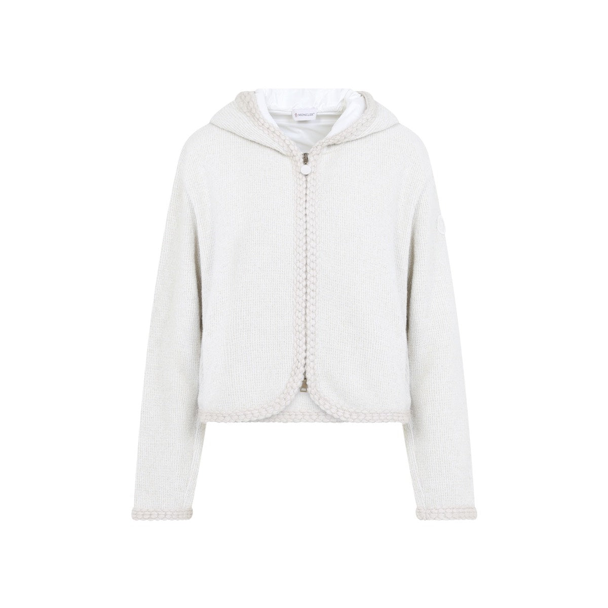 Moncler Women's Wool Blend Zip Cardigan in White
