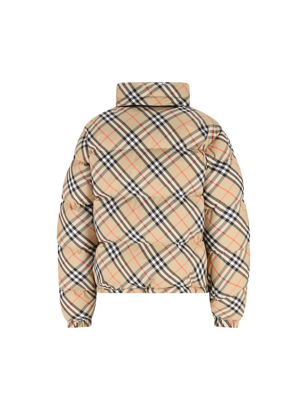Burberry Women's Check Polyester Down Jacket in Beige - view 2