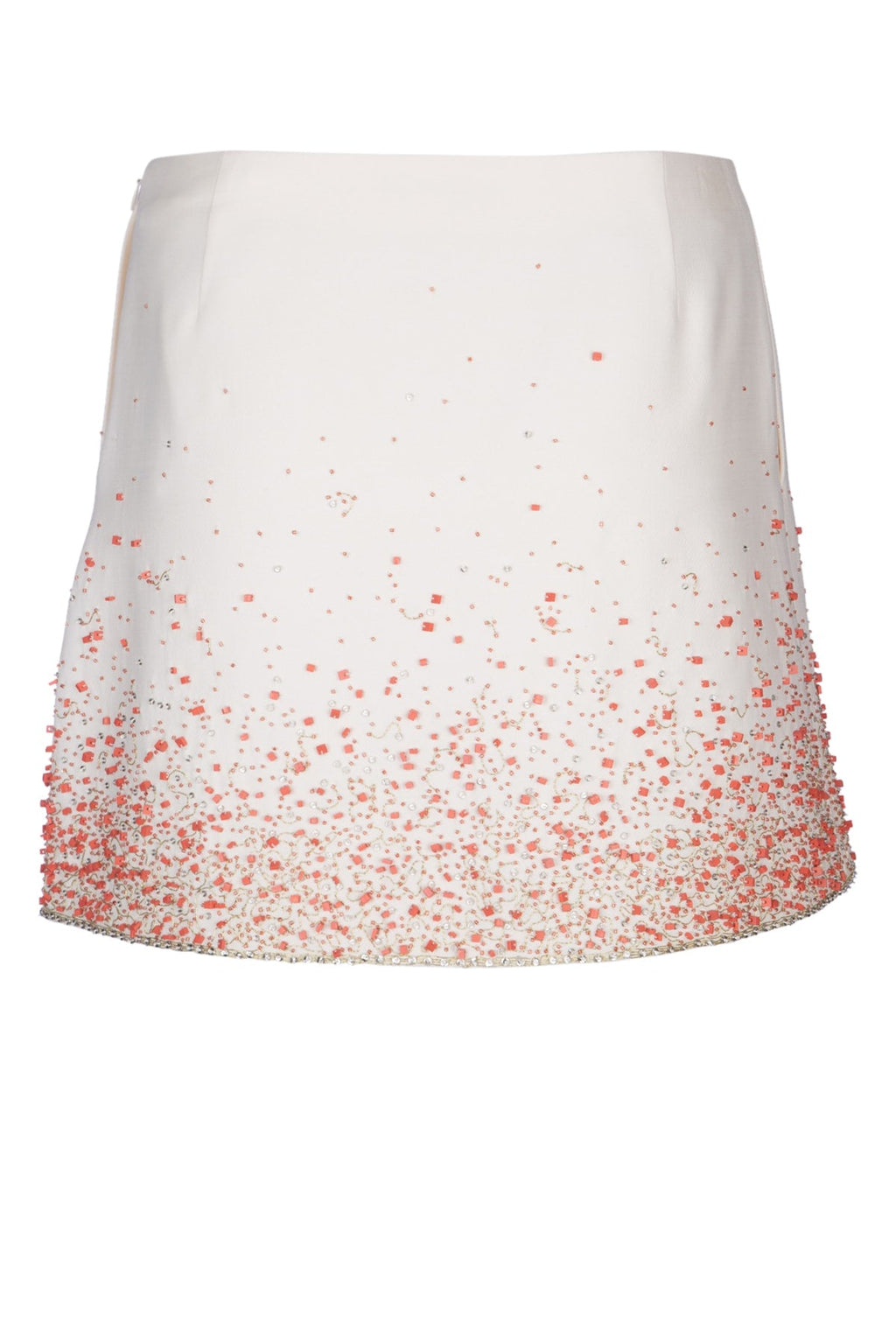 Dior Women's Beaded Mini Skirt in White and Pink - image 2