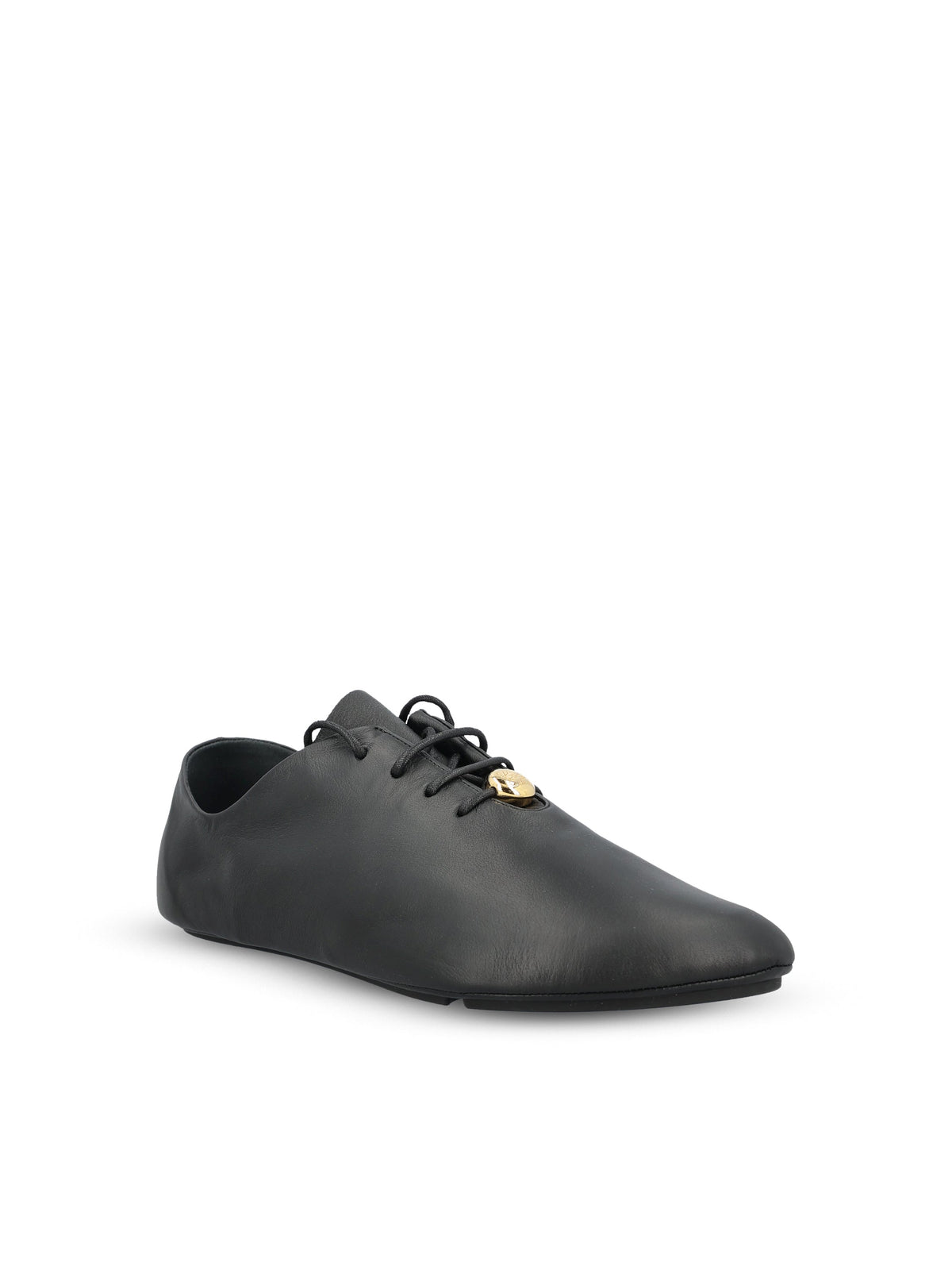 Loewe Women's Pebble Leather Lace-Up Shoes in Black - view 2