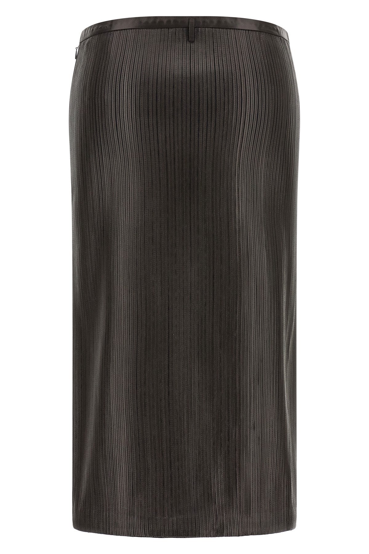 Tom Ford Women's 3D Ribbed Skirt in Brown Leather - view 2