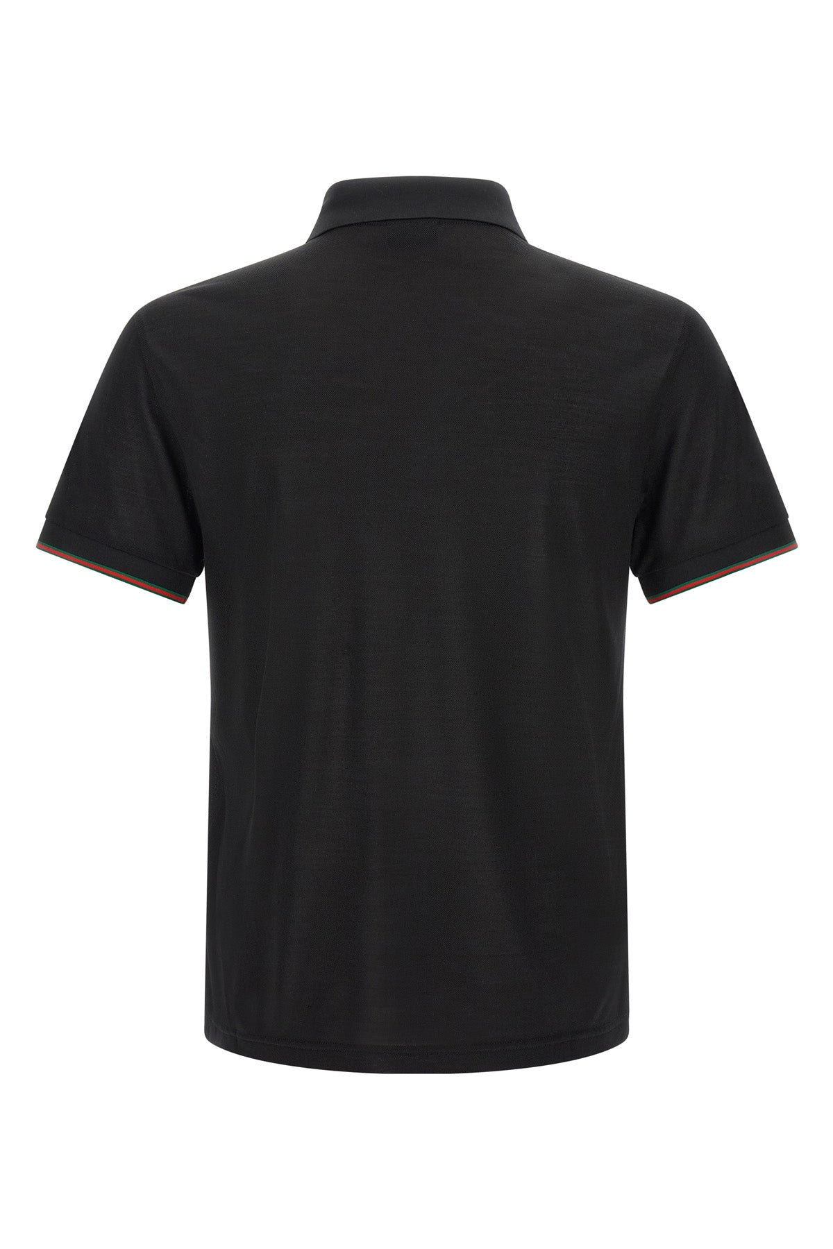 Gucci Men's Web Detail Silk Jersey Polo in Black - image 2