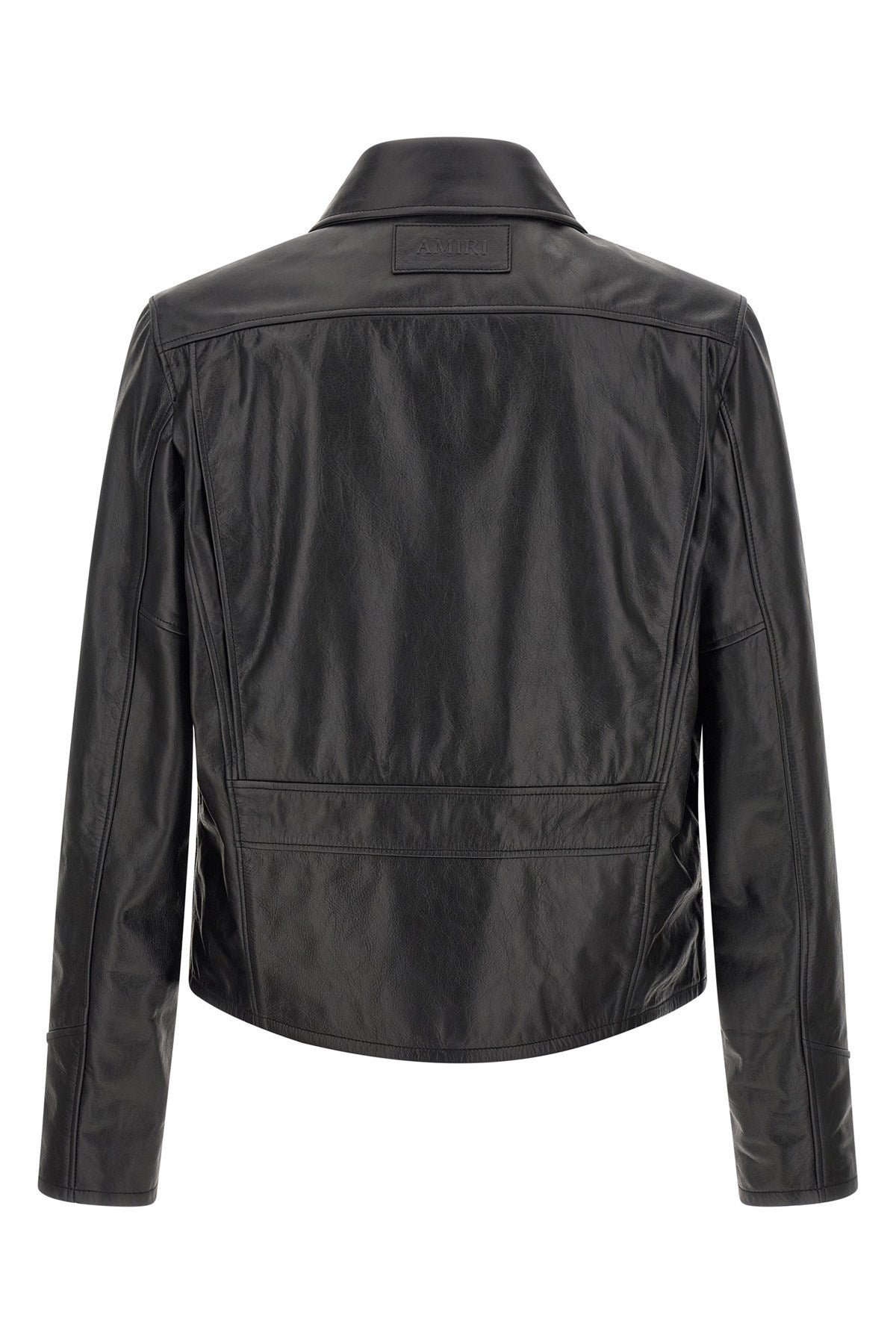 Amiri Men's Leather Jacket with Zip in Black - view 2
