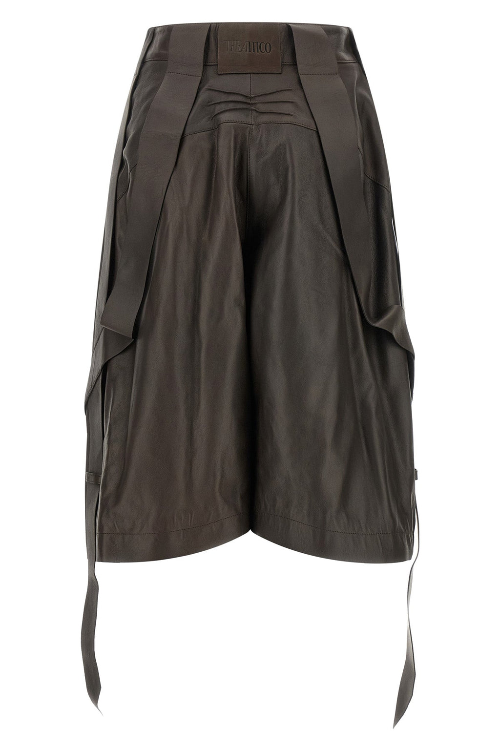 The Attico Women's Brown Leather Bermuda Shorts - image 2