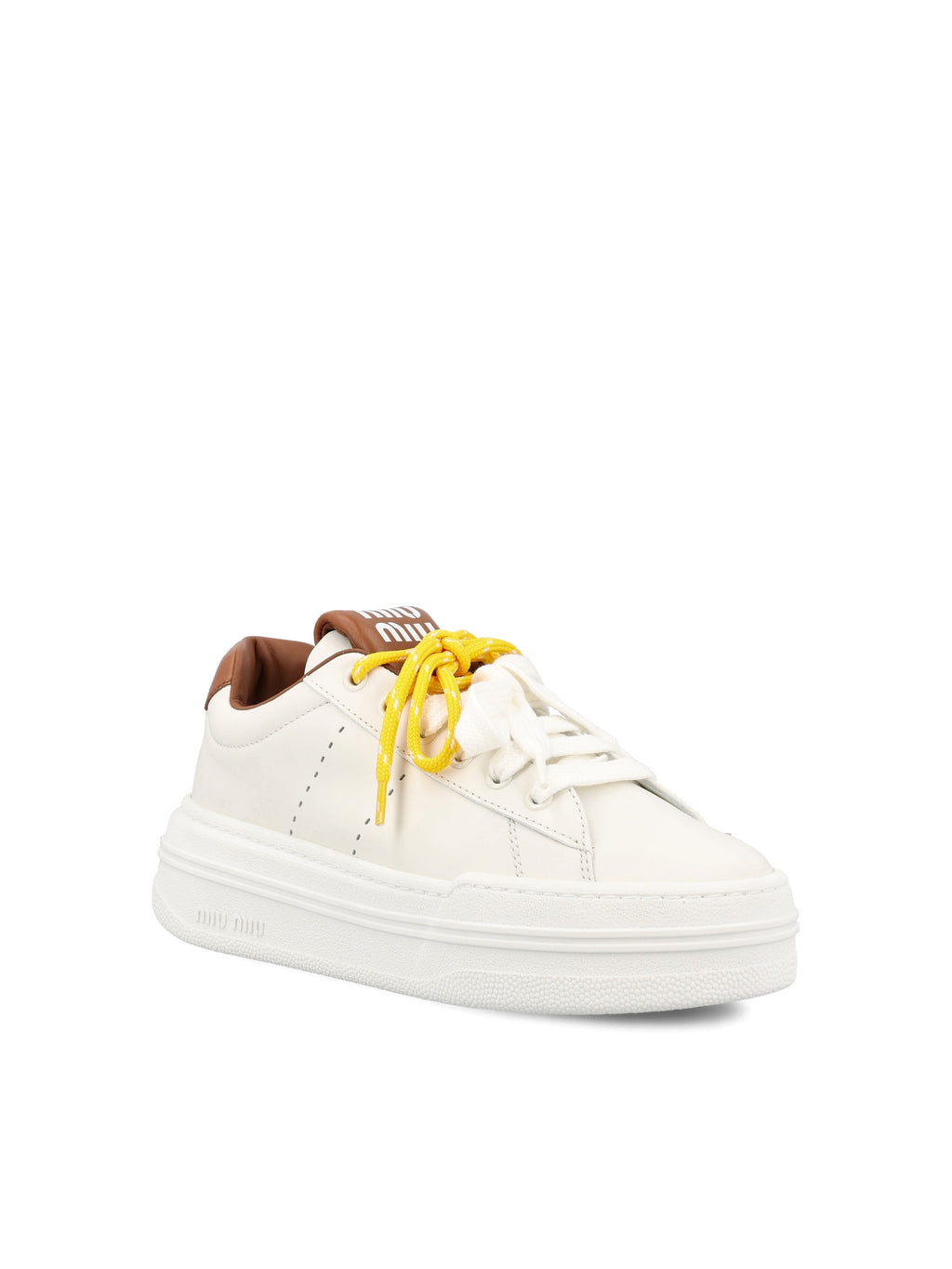 Miu Miu Women's Leather Sneakers in White - view 2