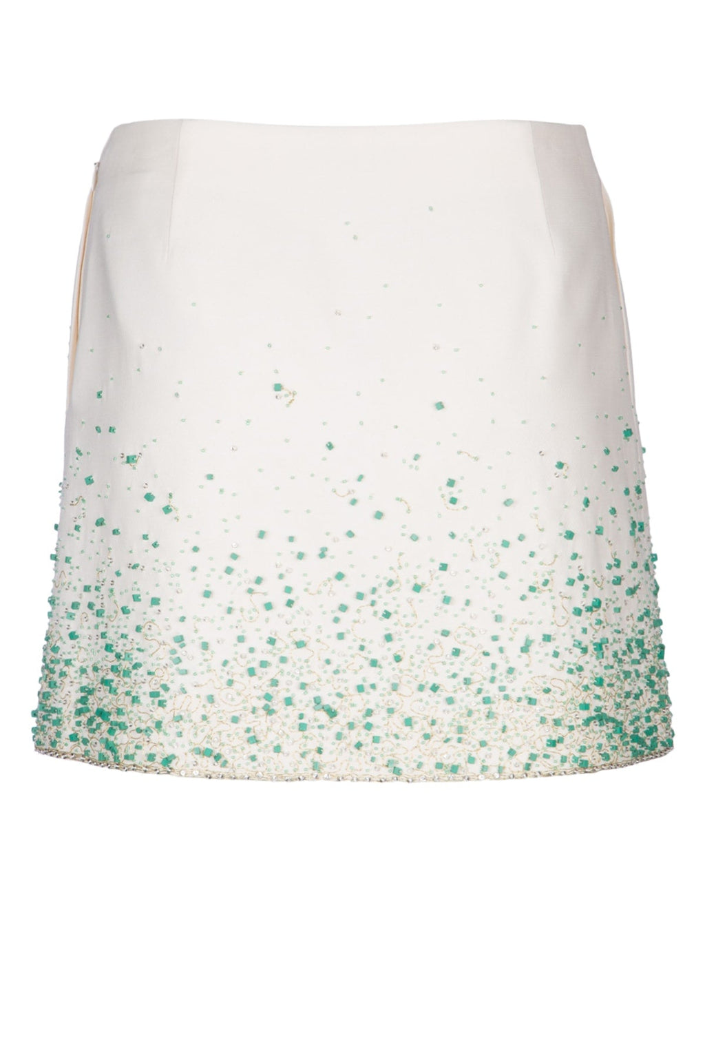 Dior Women's Beaded Mini Skirt in White and Green - image 2