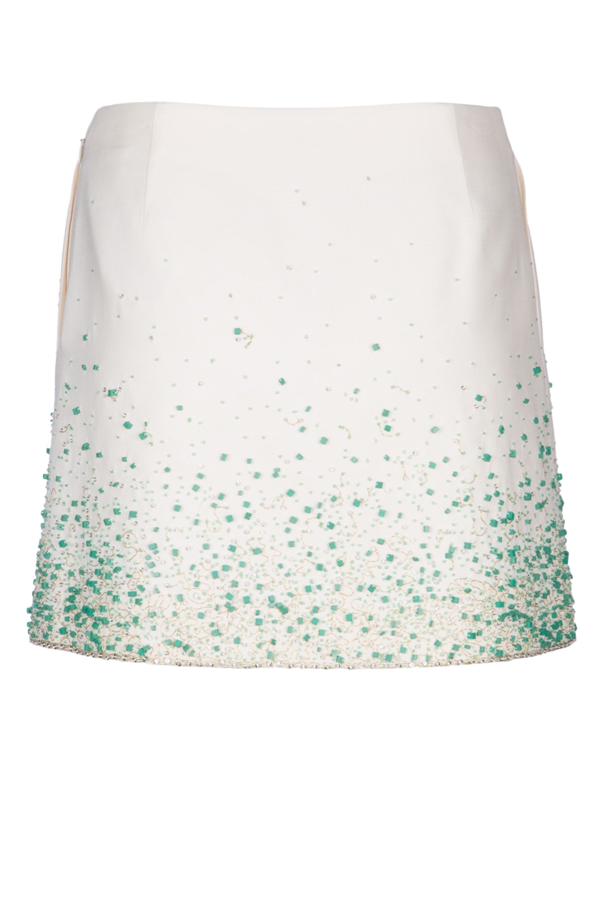 Dior Women's Beaded Mini Skirt in White and Green - image 2