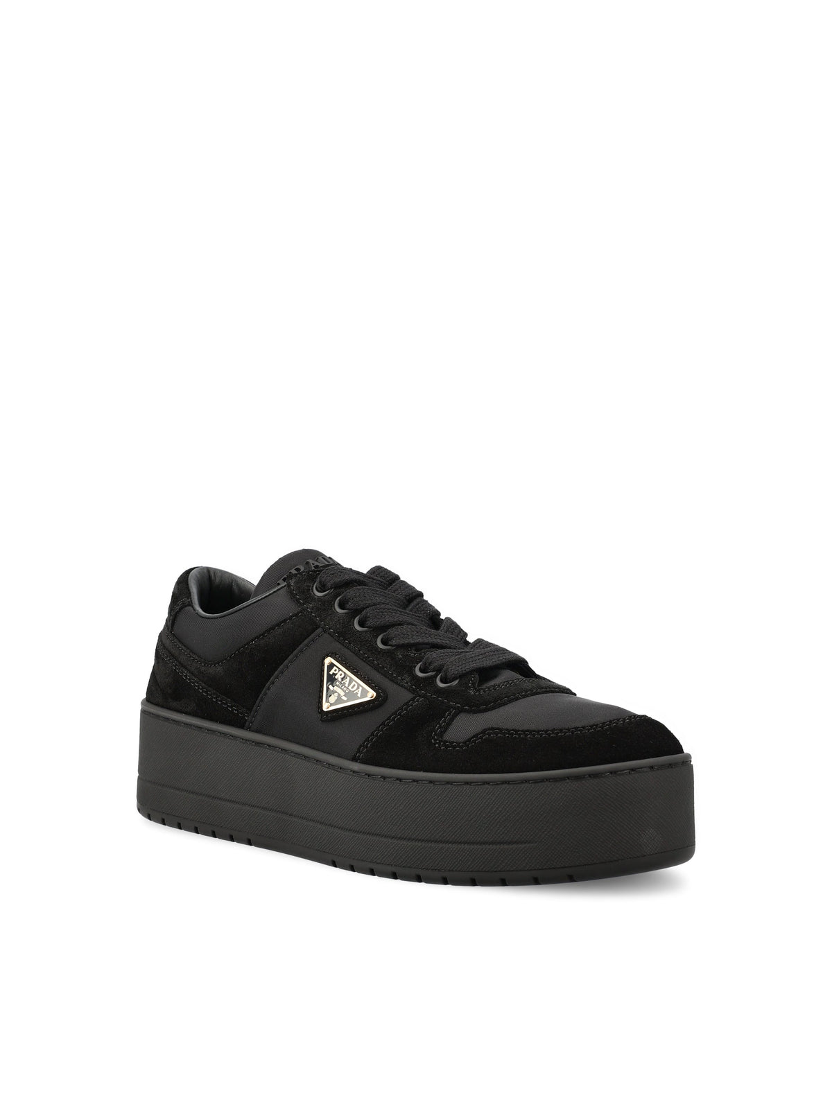 Prada Women's Downtown Leather Sneakers in Black - view 2