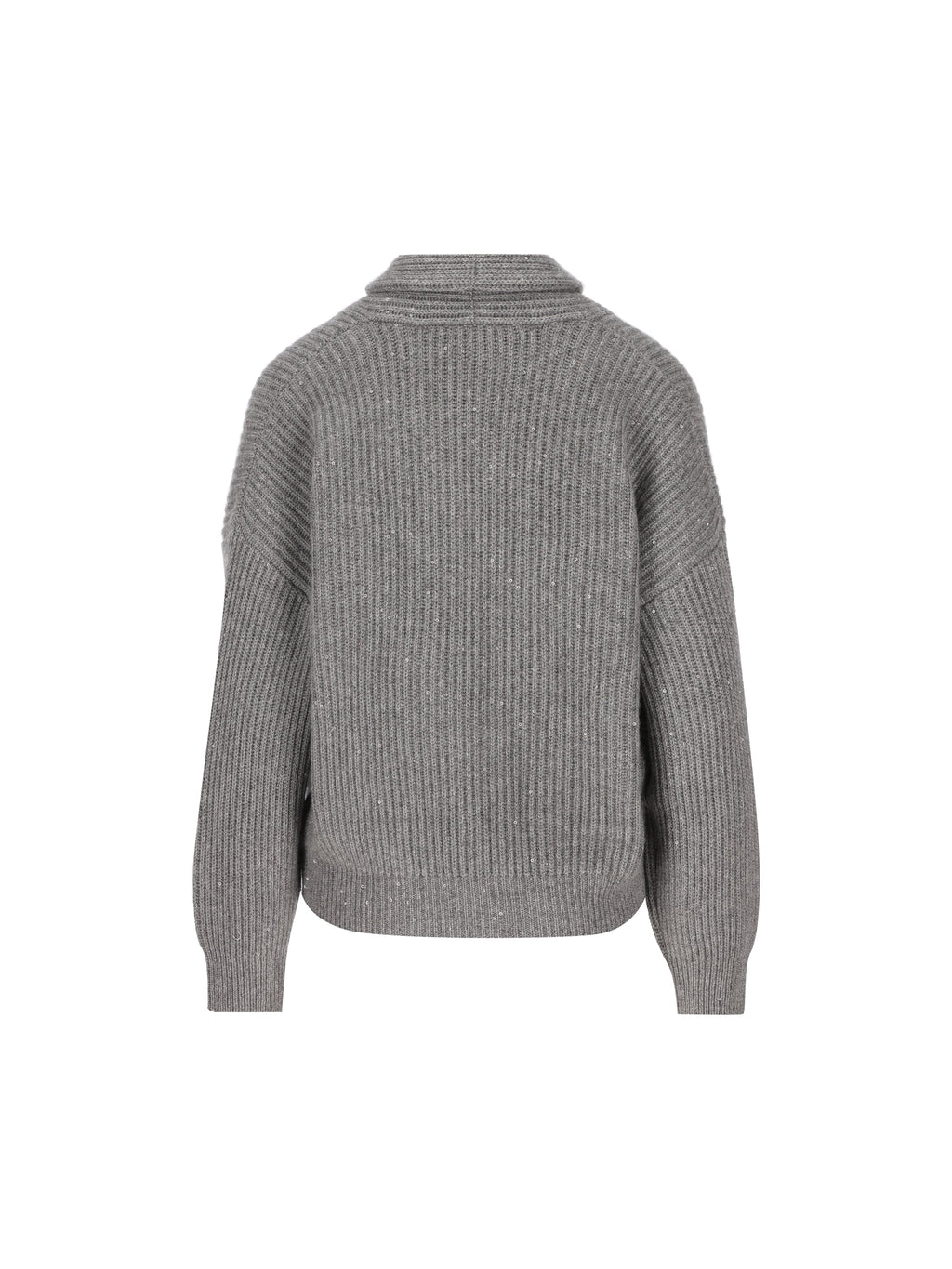 Brunello Cucinelli Women's Cashmere Silk Cardigan in Grey - view 2
