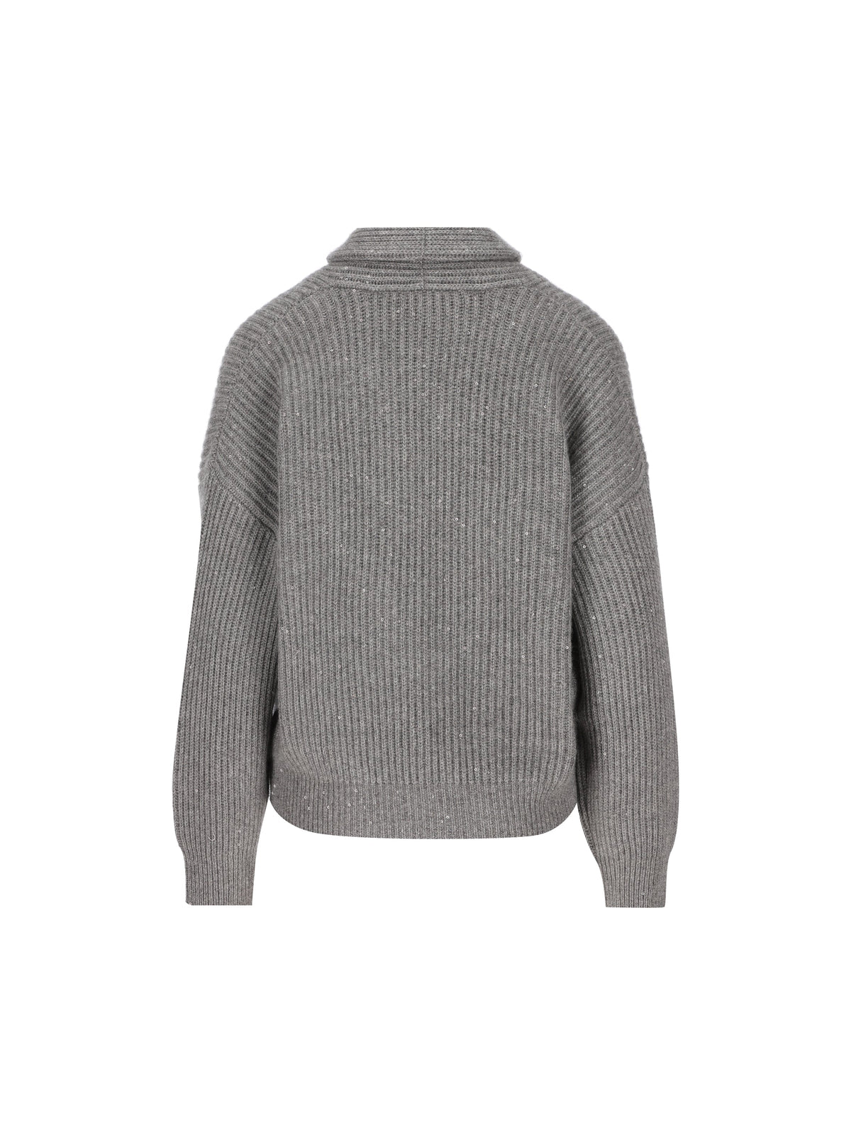 Brunello Cucinelli Women's Cashmere Silk Cardigan in Grey - view 2