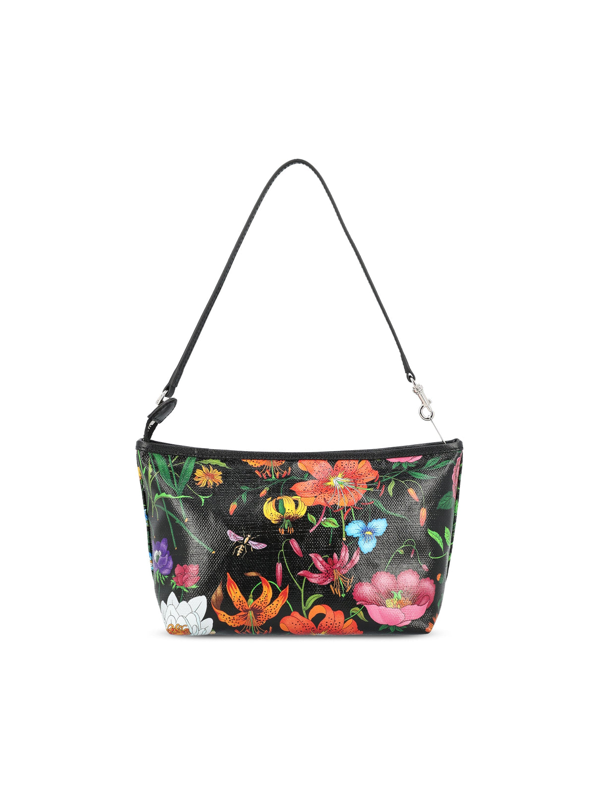 Gucci Women's Flora Canvas Shoulder Bag in Black - view 2