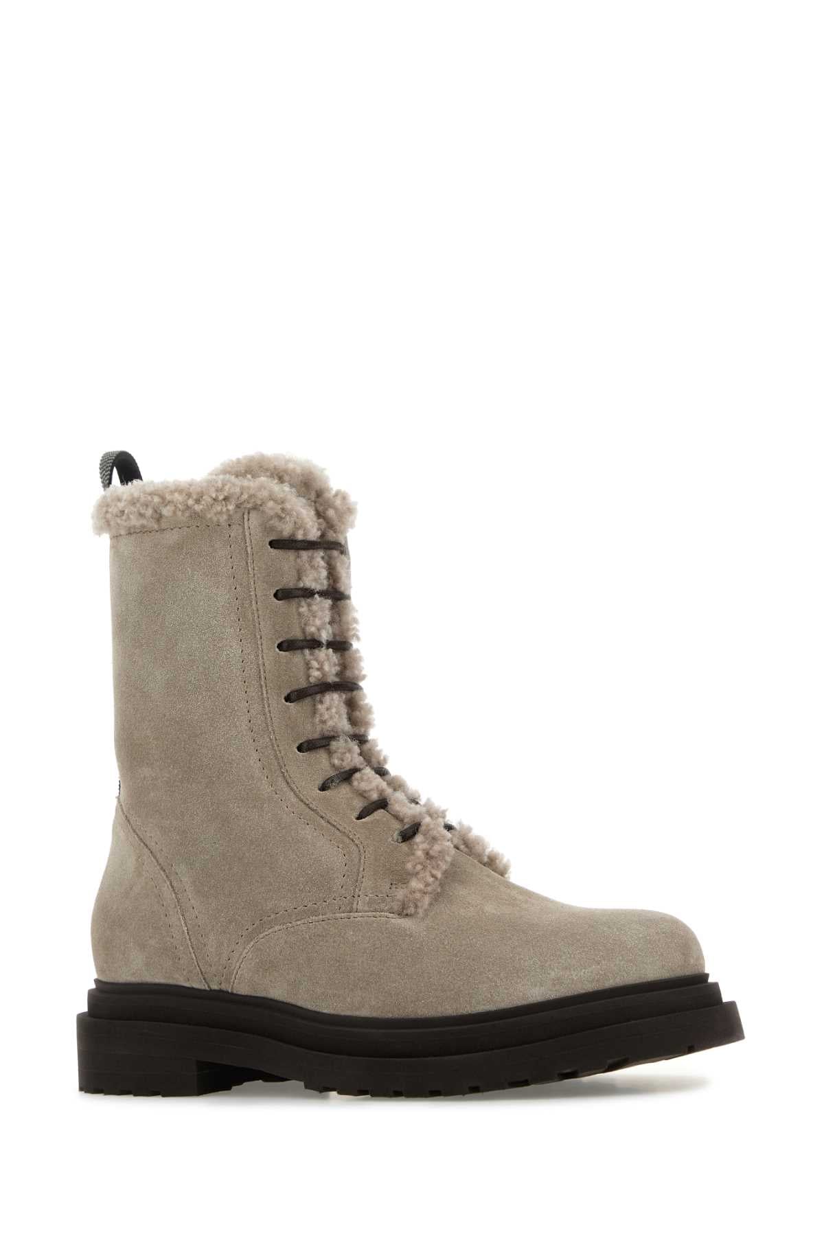 Brunello Cucinelli Women's Suede Ankle Boots in Beige - image 2