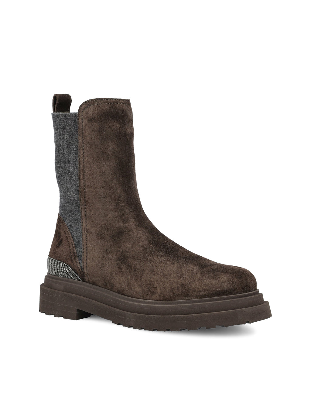 Brunello Cucinelli Women's Suede Leather Boots in Brown - view 2