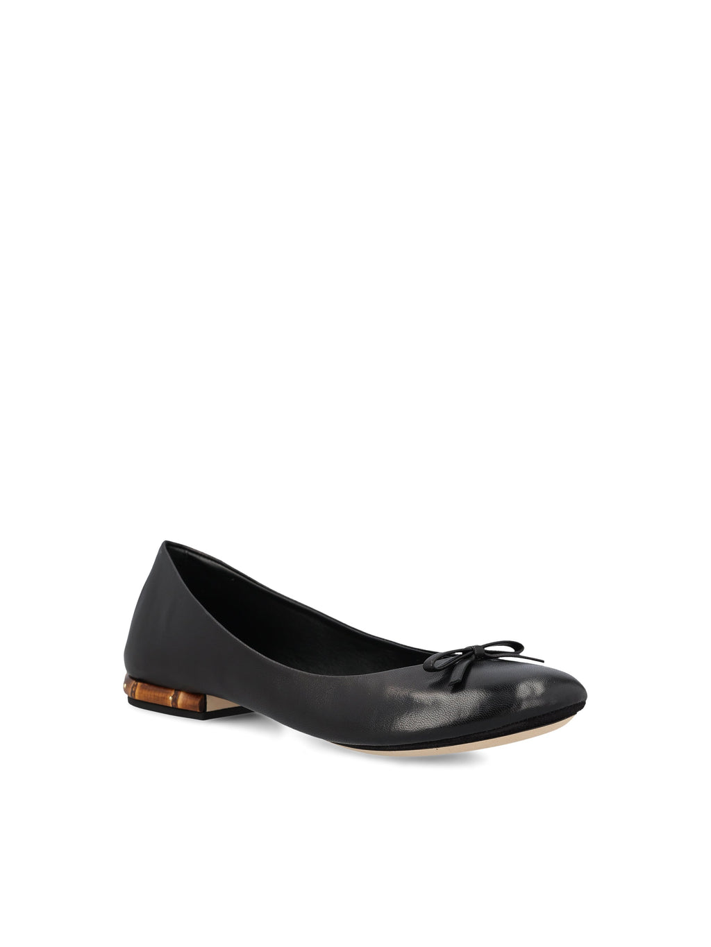 Gucci Women's Bamboo Leather Ballerina Flats in Black - view 2