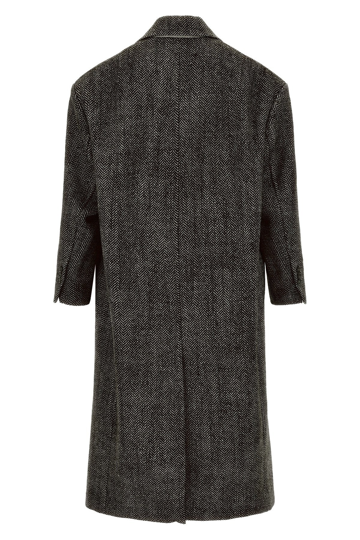 Ami Paris Men's Double-breasted Coat in Black Wool - view 2