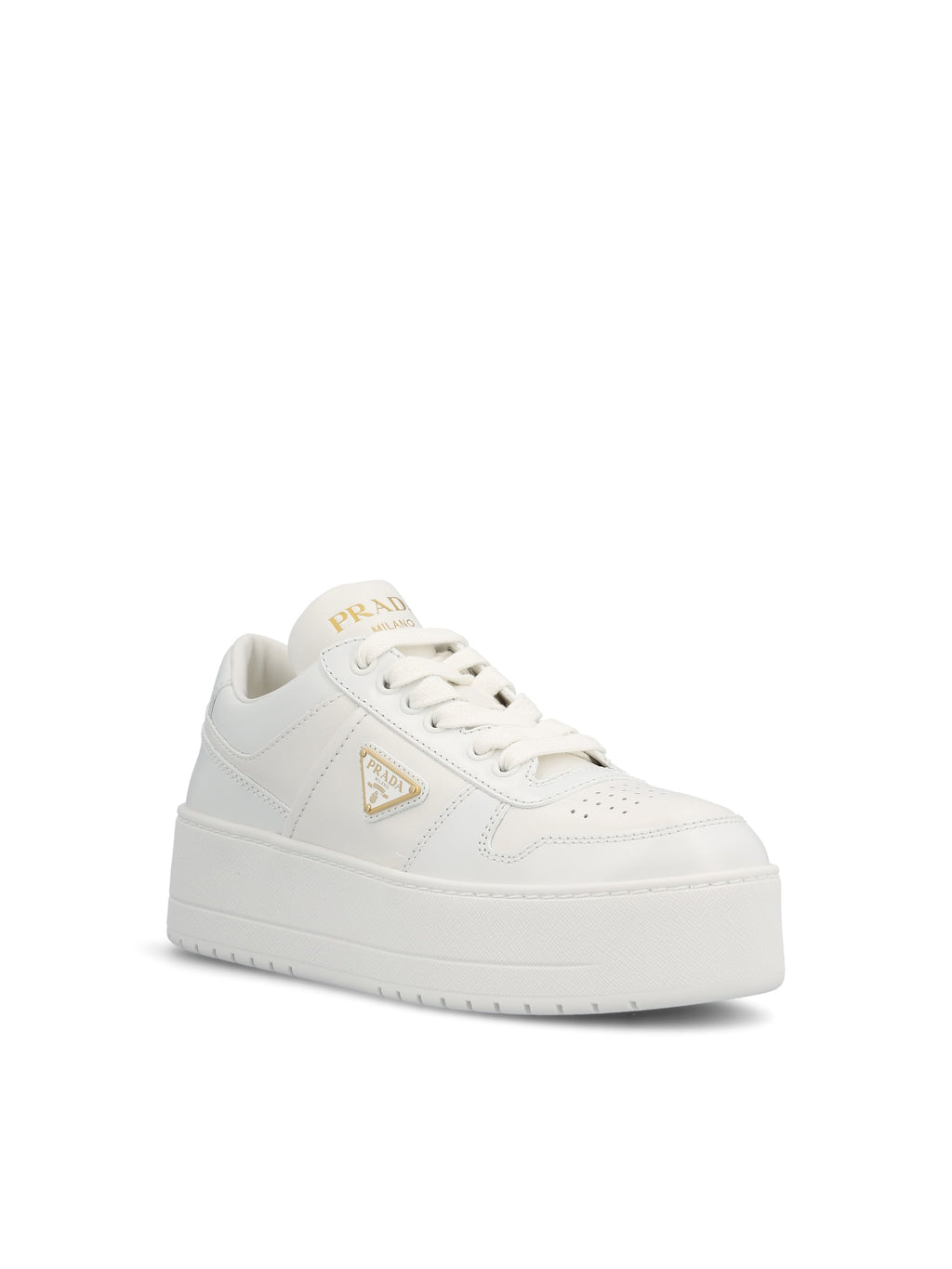 Prada Women's Downtown Leather Sneakers in White - view 2