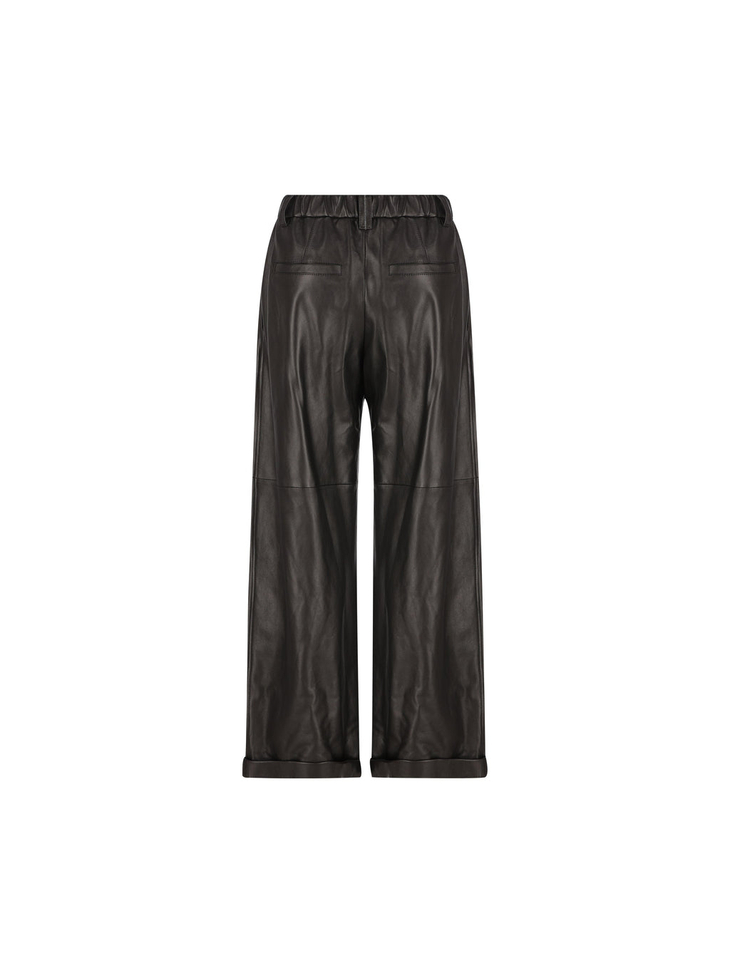 Brunello Cucinelli Women's Nappa Baggy Trousers in Black - view 2