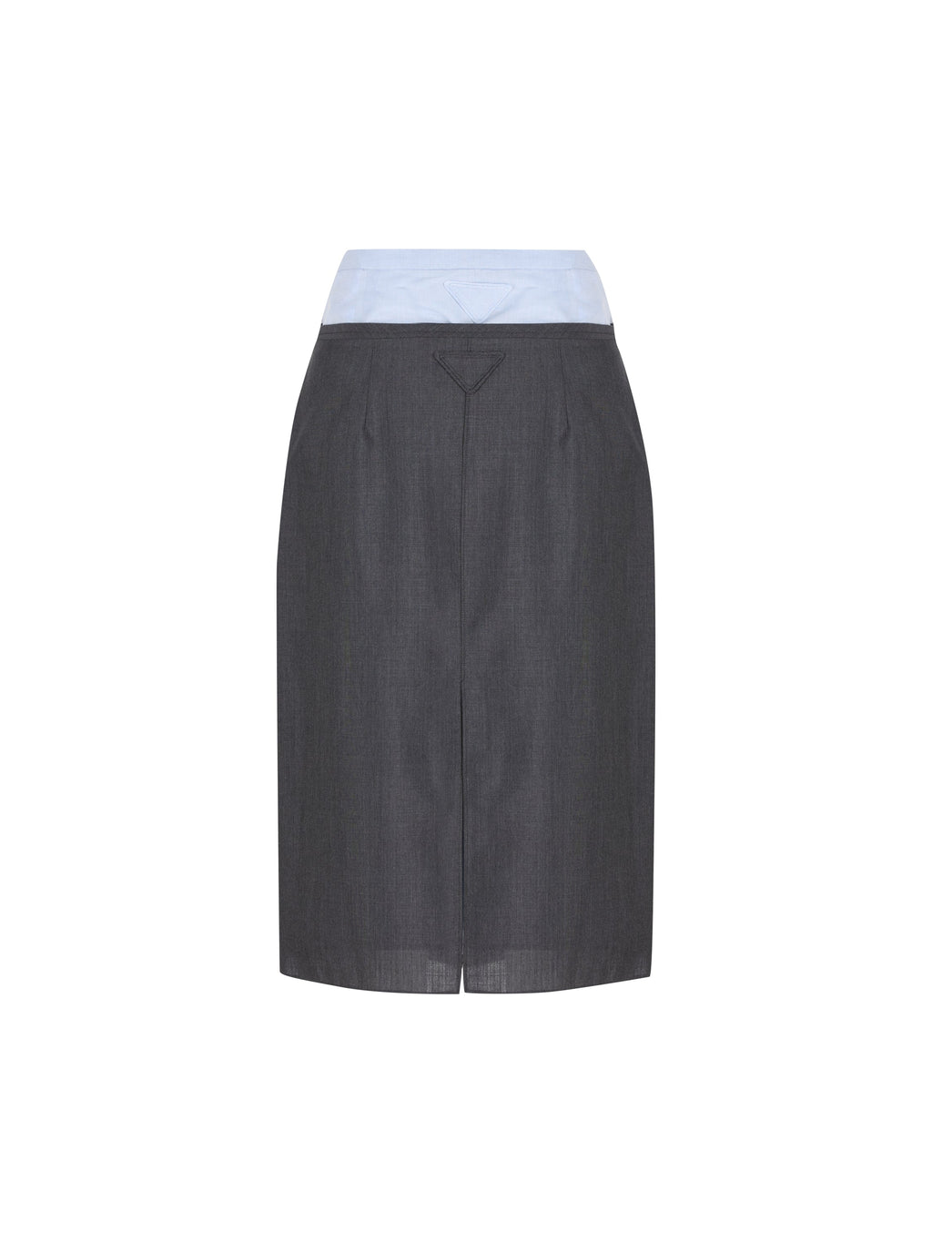 Prada Women's Mohair Chambray Midi Skirt in Grey - view 2