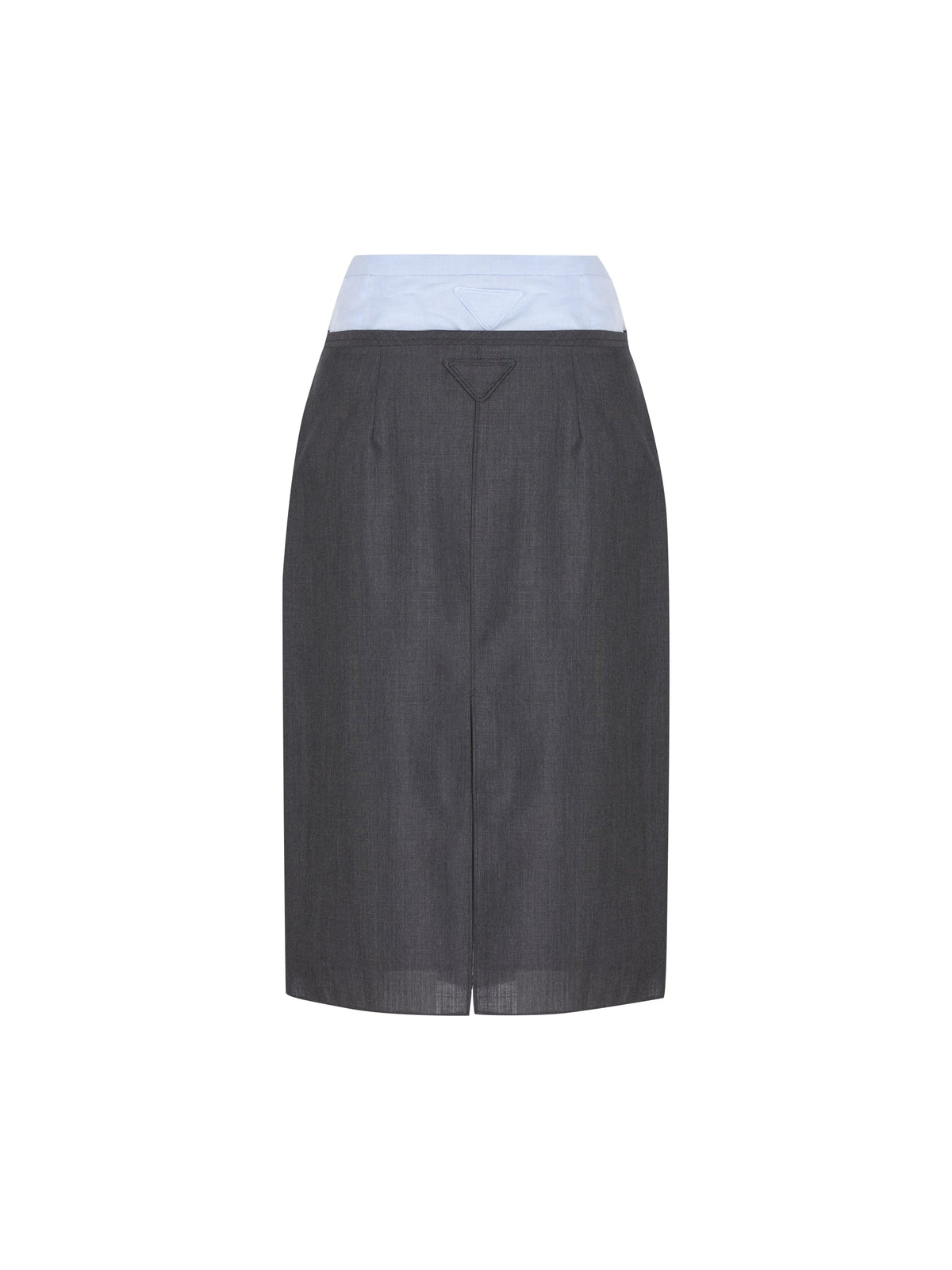 Prada Women's Mohair Chambray Midi Skirt in Grey - view 2