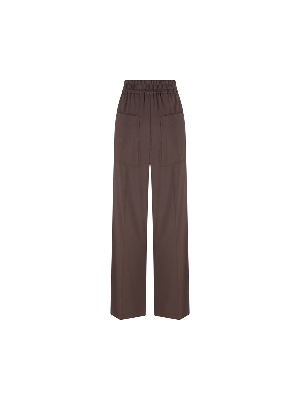 Brunello Cucinelli Women's Virgin Wool Trousers in Brown - view 2