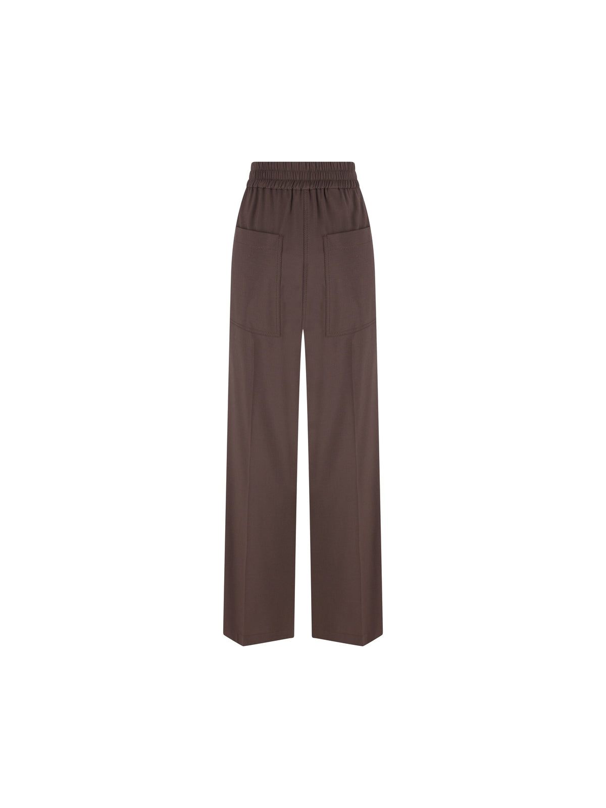 Brunello Cucinelli Women's Virgin Wool Trousers in Brown - view 2