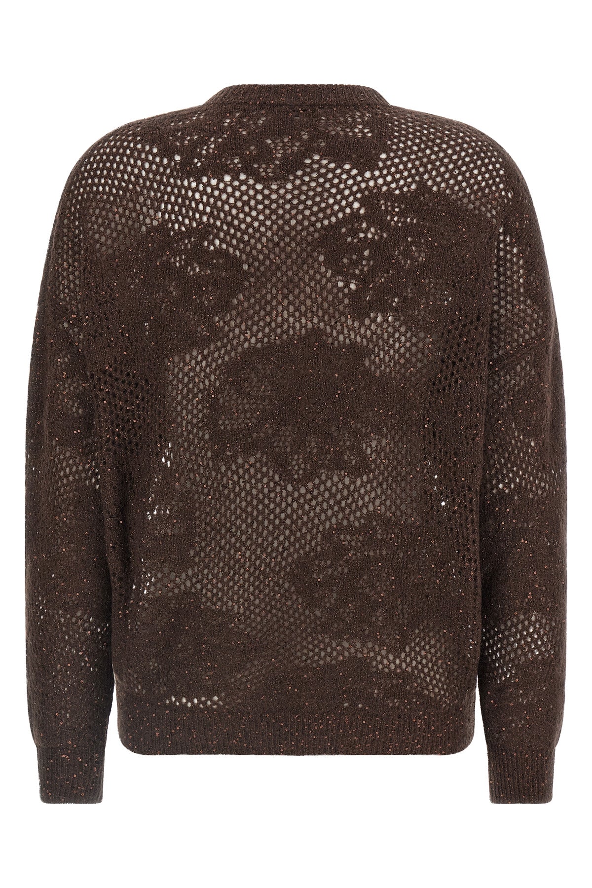 Brunello Cucinelli Women's V-Neck Open-Knit Sweater - image 2
