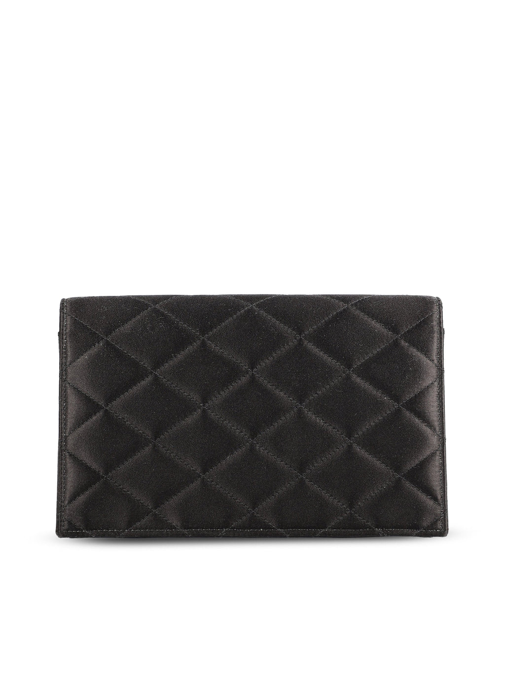 Saint Laurent Women's Silk Satin Paris Pouch in Black - view 2