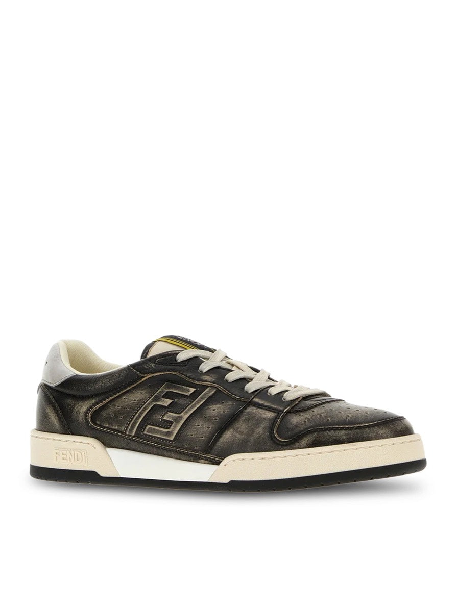 Fendi Men's Black Leather Match Sneakers