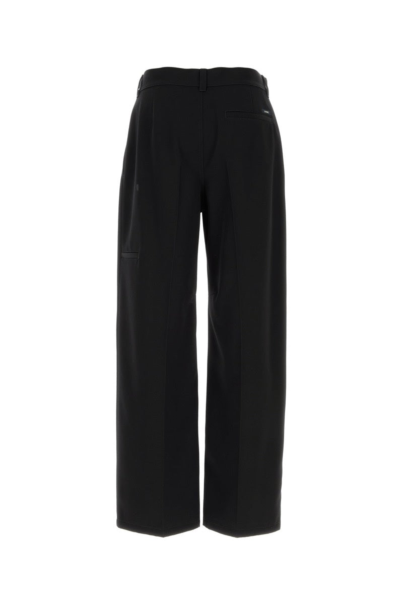 Loewe Men's Wool Wide-Leg Pants in Black