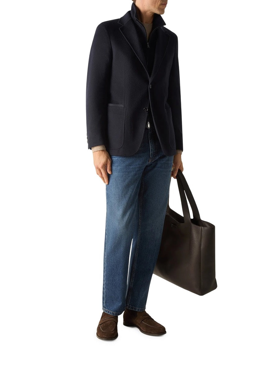 Zegna Men's Cashmere Oasis Jacket in Navy