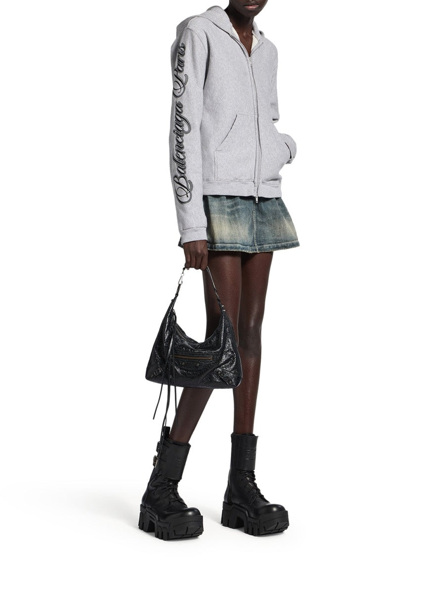Balenciaga Women's Lambskin Le City Hobo Bag in Black