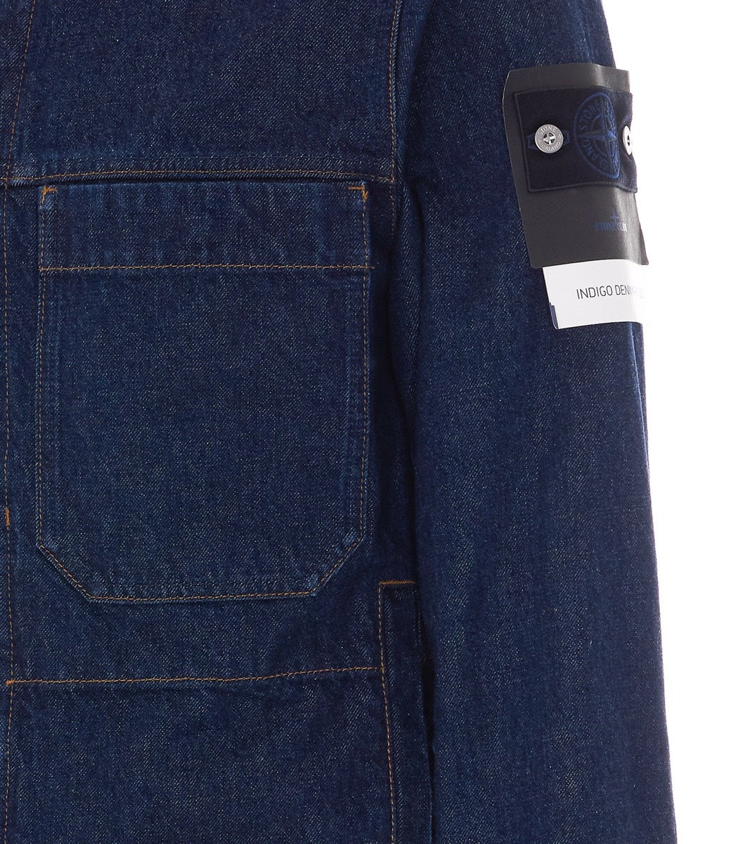 Stone Island Men's Cotton Denim Jacket in Blue