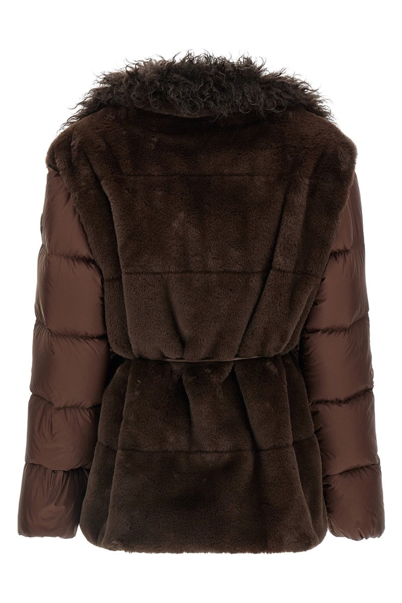Moncler Women's Down 2-in-1 Jacket in Brown