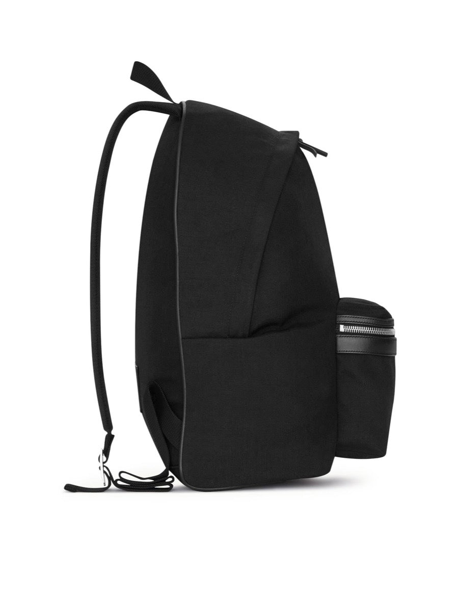 Saint Laurent Men's Canvas City Backpack in Black