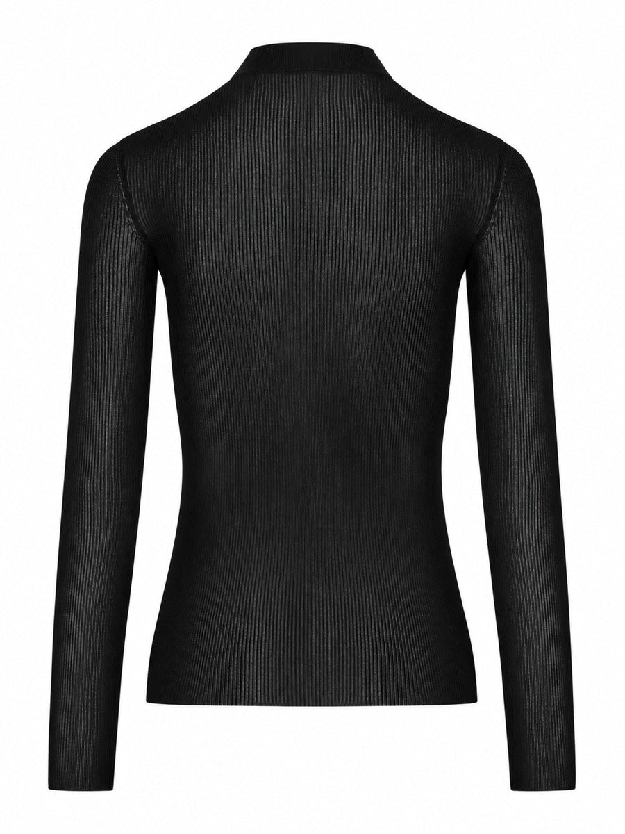 Saint Laurent Women's Silk Cassandre Top in Black