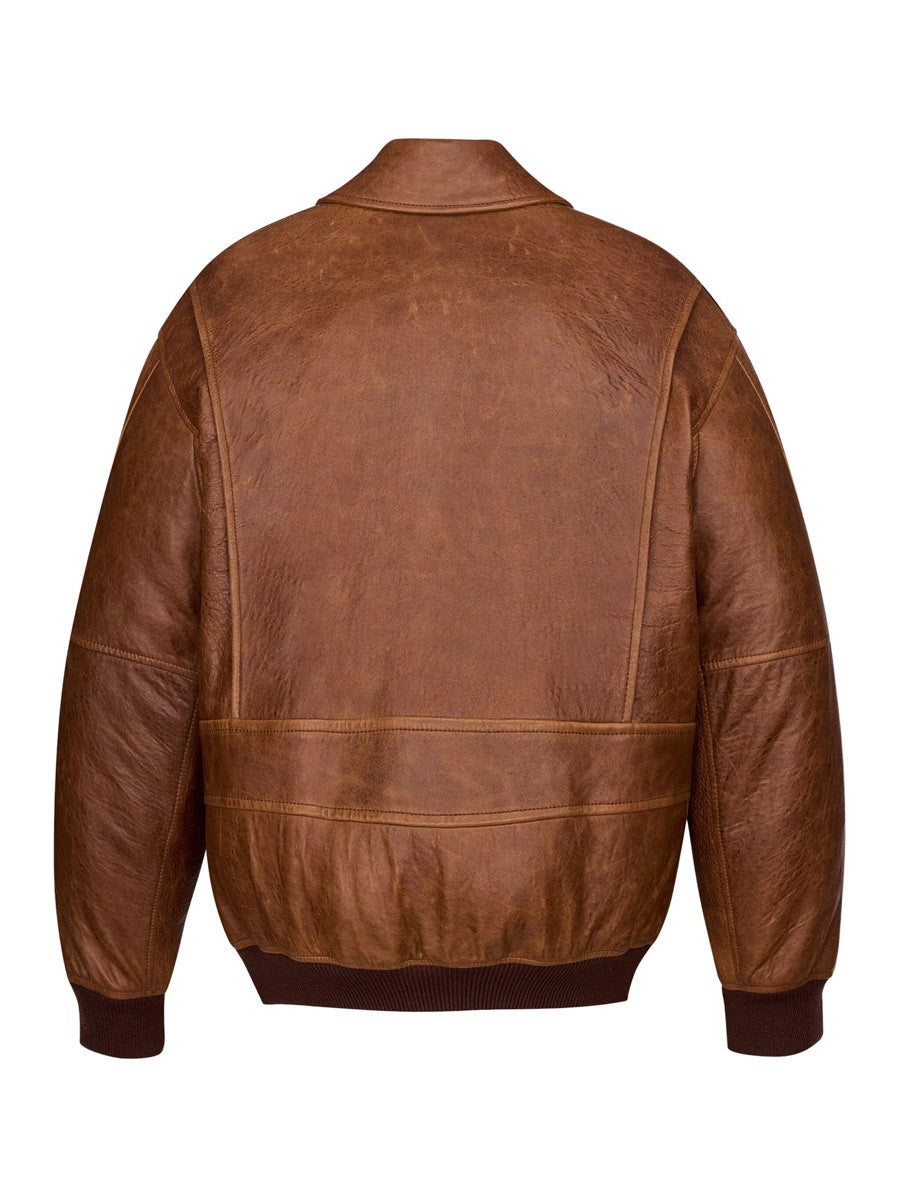 Saint Laurent Women's Lambskin Padded Bomber Jacket in Tan