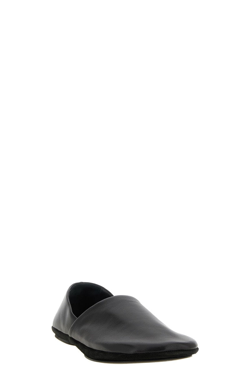 Lemaire Men's Nappa Leather Slipper Loafers in Black