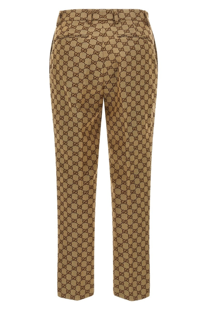 Gucci Women's GG Canvas Trousers in Beige