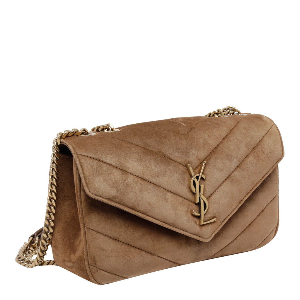 Saint Laurent Women's Suede LouLou Bag in Caramel