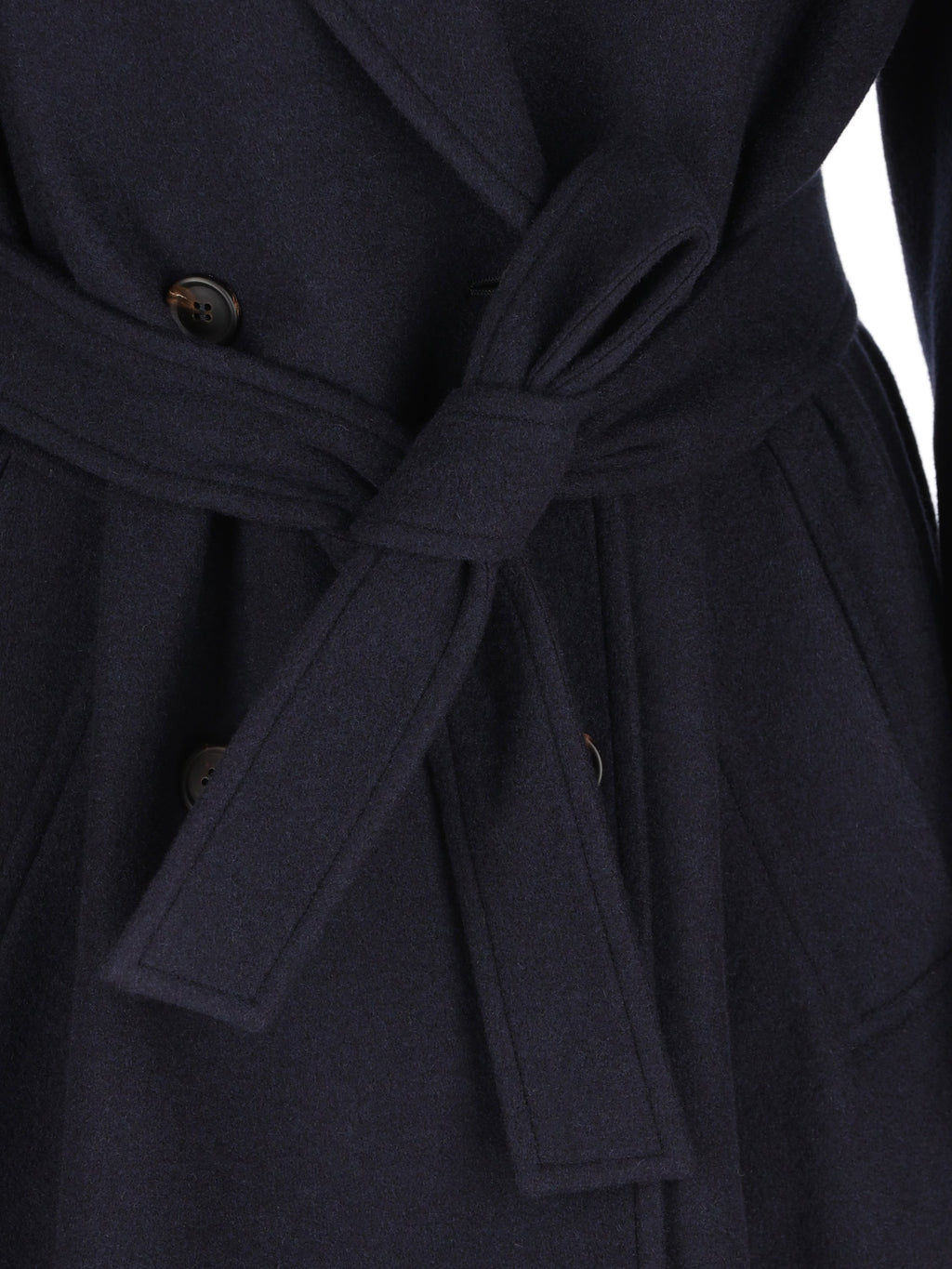Brunello Cucinelli Women's Cashmere Belted Coat in Blue - view 3