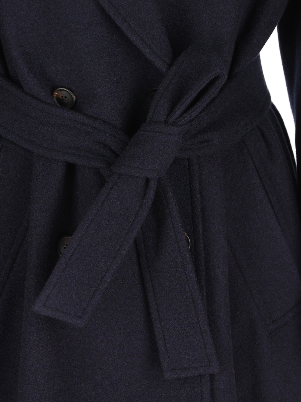 Brunello Cucinelli Women's Cashmere Belted Coat in Blue - view 3