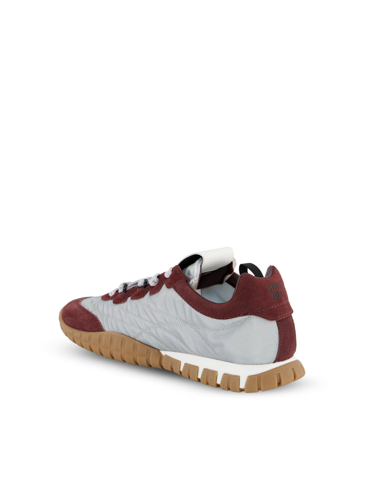 Miu Miu Women's Suede Sneakers in Aluminium and Red - view 3