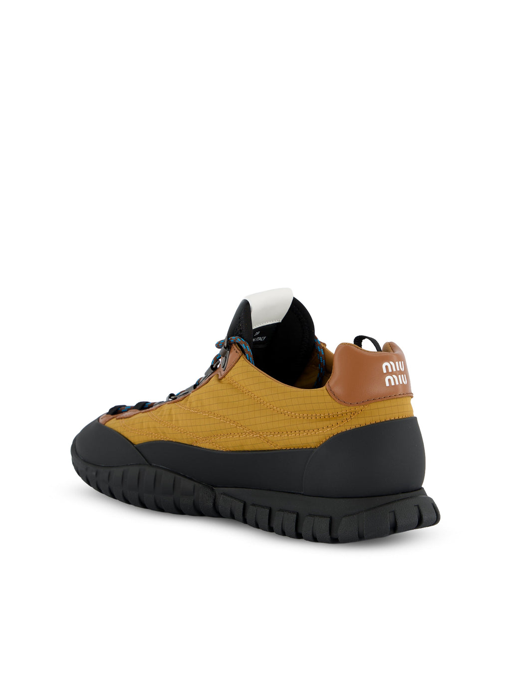 Miu Miu Women's Mesh Trekking Sneakers in Mustard - view 3