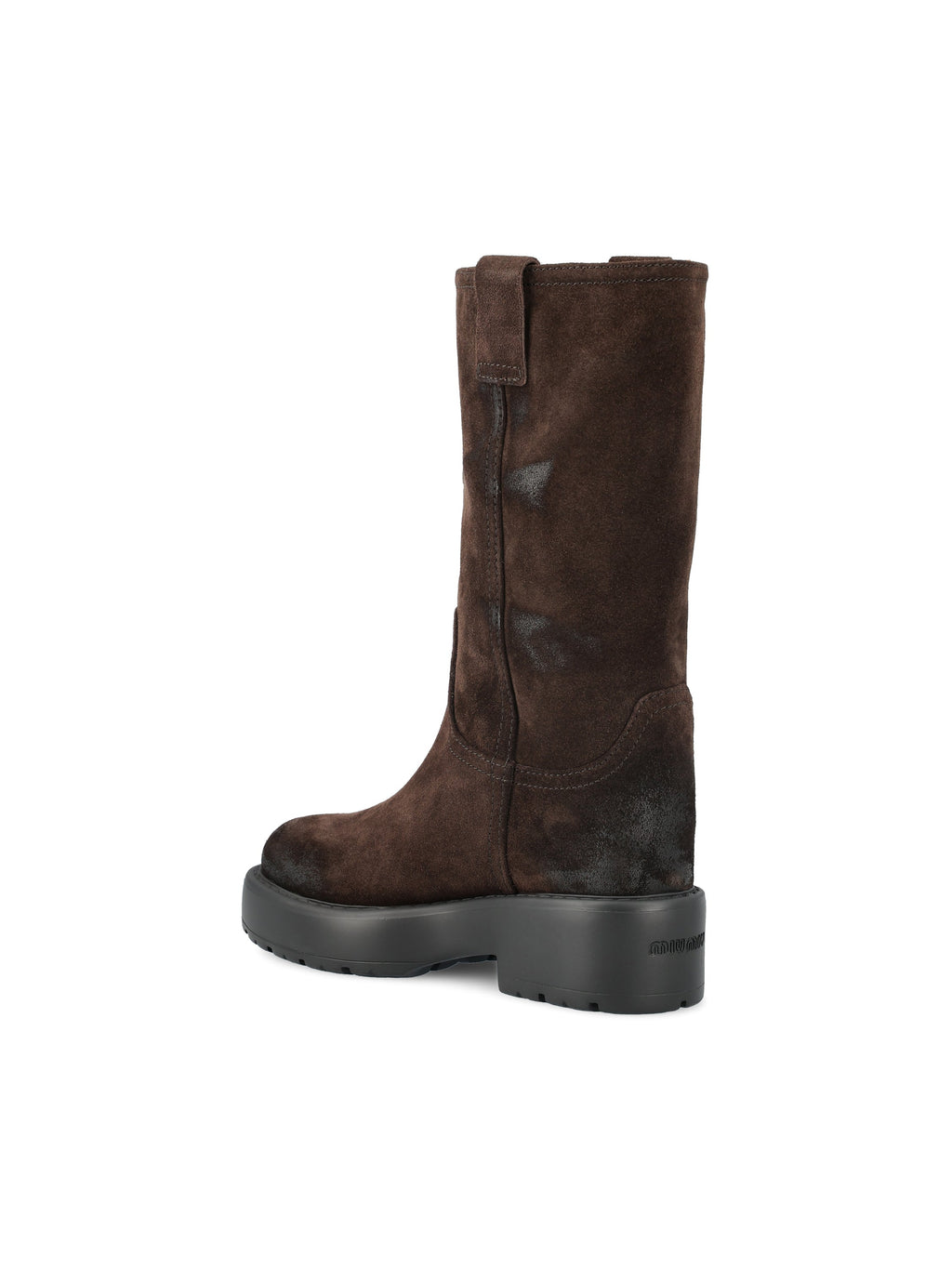 Miu Miu Women's Suede High Boots in Dark Brown - view 3