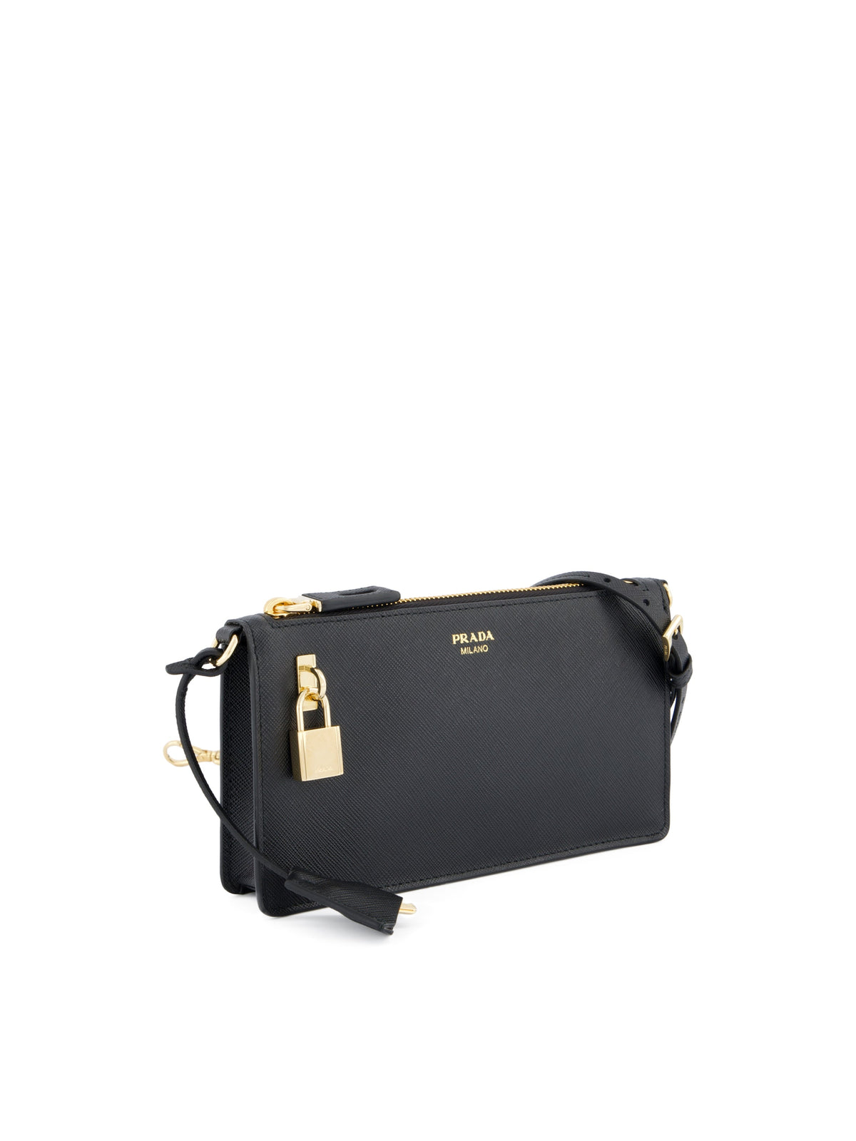 Prada Women's Saffiano Leather Phone Holder in Black - view 3